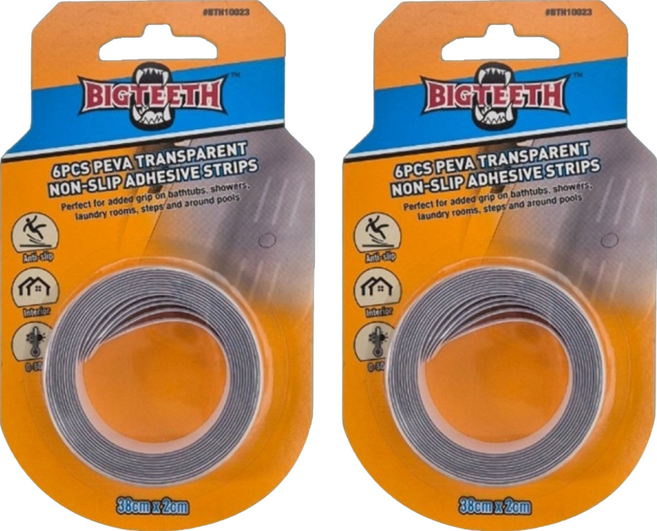 빅티스 PEVA 미끄럼 방지 접착 스트립 투명 2 x 38 cm 6p, 2개