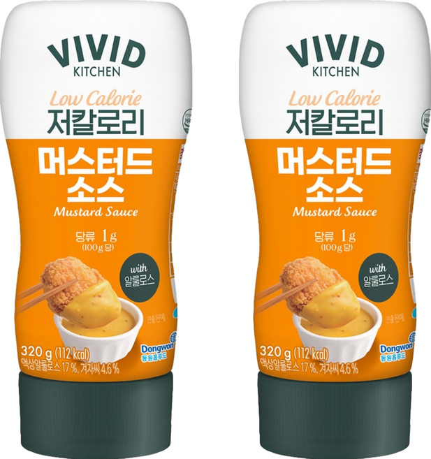 비비드키친 저칼로리 머스터드소스, 320g, 2개