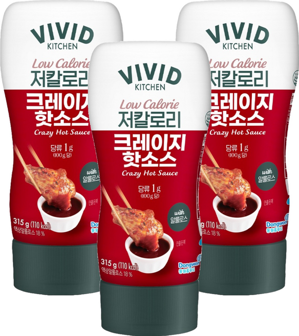 VIVID KITCHEN 低卡瘋狂辣醬, 3個, 315g