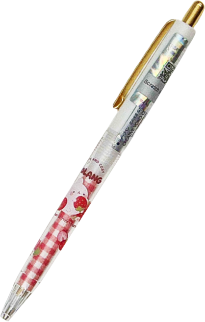 MOLANG 萌浪兔 自動筆 草莓格子, 0.5mm, 1支