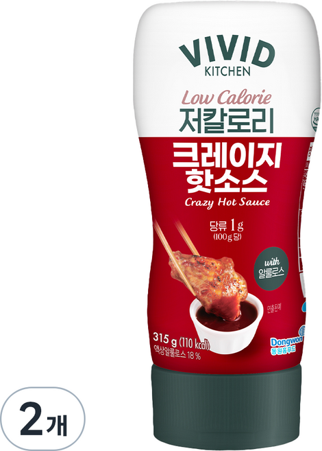비비드키친 저칼로리 크레이지핫소스, 315g, 2개