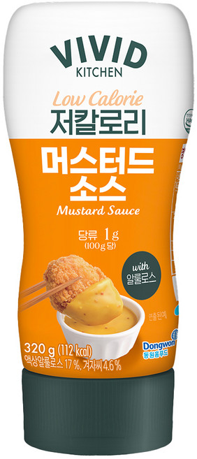 비비드키친 저칼로리 머스터드소스, 320g, 1개