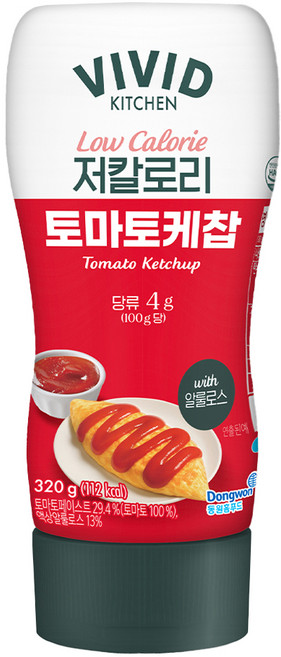 비비드키친 저칼로리 토마토케찹, 320g, 1개