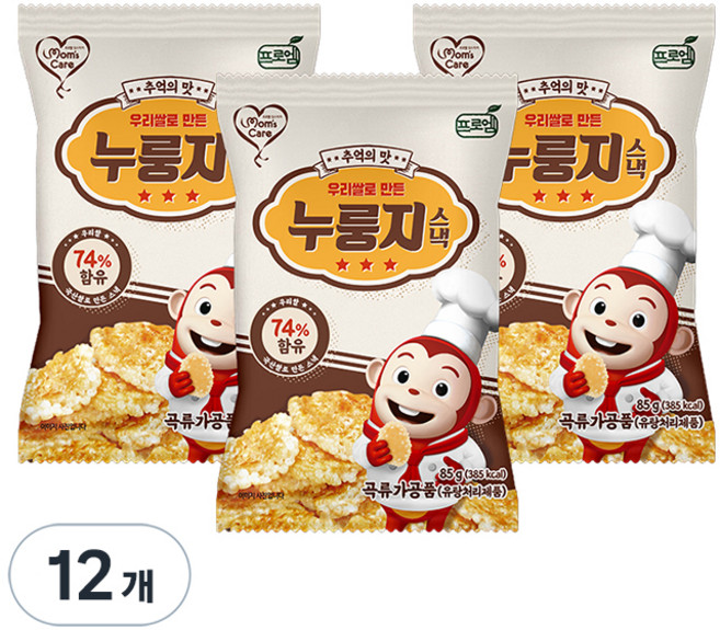 프로엠 우리쌀로만든 누룽지스낵, 85g, 12개