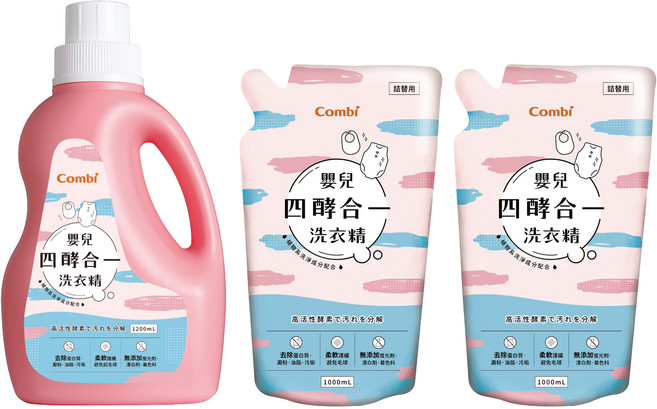 Combi 康貝 嬰兒四酵合一洗衣精促銷組, 3200ml, 1組