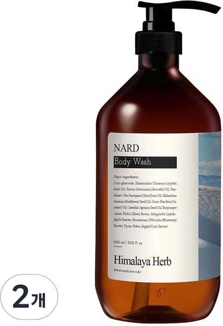 나드 부케가르니 리프레쉬 퍼퓸드 바디워시 화이트머스크향, 2개, 1L