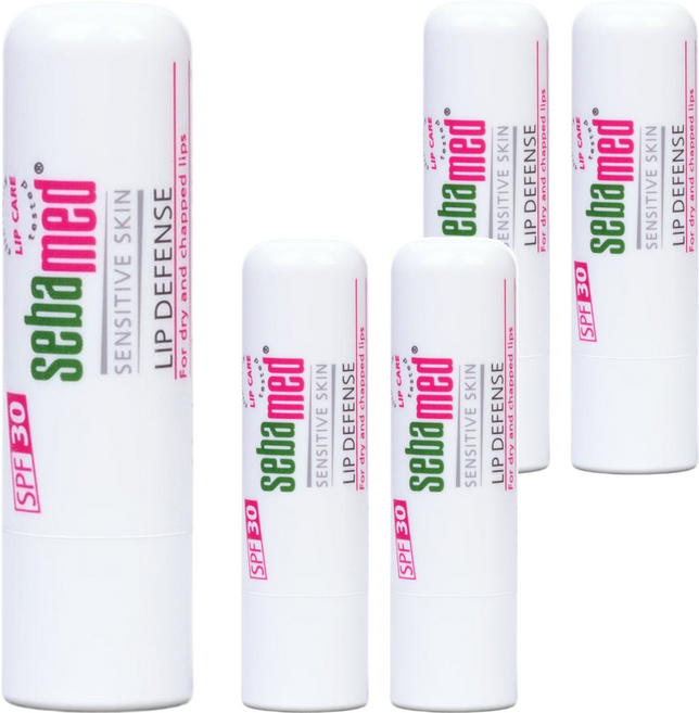 sebamed 施巴 潤澤護唇膏 SPF30 植物萃取 舒緩乾燥, 4.8g, 5支, SPF Scent (Neutral)