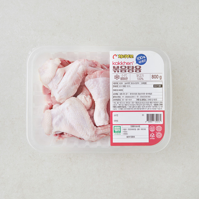 코켄 무항생제 인증 닭볶음탕용, 800g, 1개
