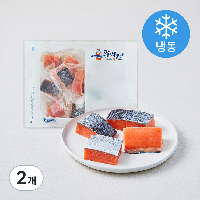 고등어청년 가시없는 어린이 순살 연어 (냉동), 2개, 500g