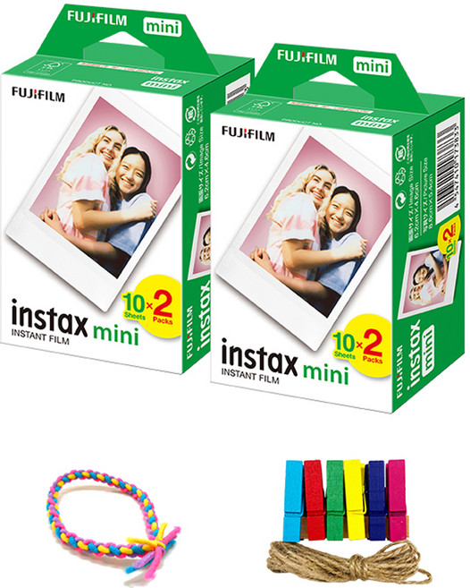 instax 拍立得 mini空白底片 40張+隨機髮圈+裝飾繩, instax 迷你電影, 1套