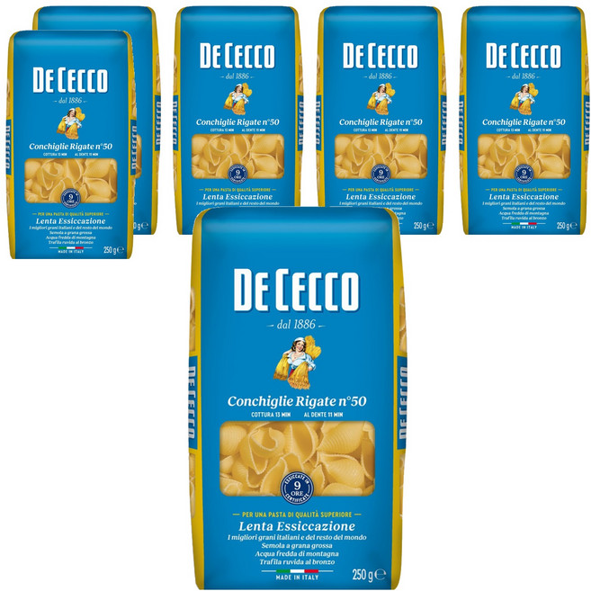 DE CECCO 得科 義大利麵 貝殼麵 N.50, 250g, 6包