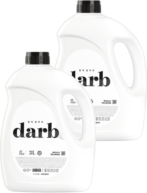 답이답이다 베이킹소다 액체세탁세제 본품, 3L, 2개