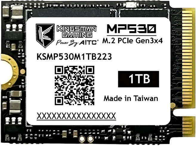 AITC 艾格 MP530 M.2 2230 PCIe Gen3 SSD NVMe 1.4 讀取速度高達3400MB/Sec, 1TB