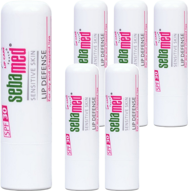 sebamed 施巴 台灣公司貨 潤澤護唇膏 SPF30, 4.8g, 6支, SPF Scent (Neutral)