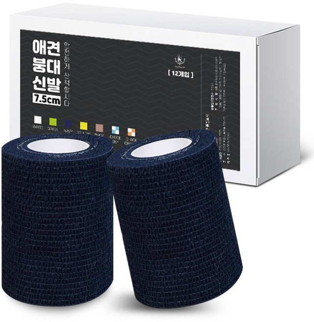 딩동펫 자가접착 애견 붕대신발, 네이비, 12개