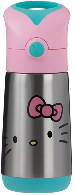 b.box 不鏽鋼吸管保冷杯, Kitty 粉色 + 綠色, 350ml, 1個