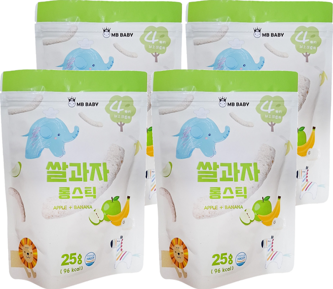 MB BABY 萌寶寶米棒, 蘋果香蕉, 25g, 4包