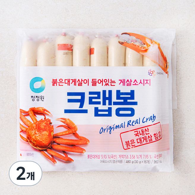 청정원 크랩봉16입, 480g, 2개