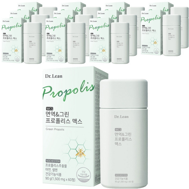 닥터린 WCS 면역 & 그린 프로폴리스 맥스 90g, 60정, 12개