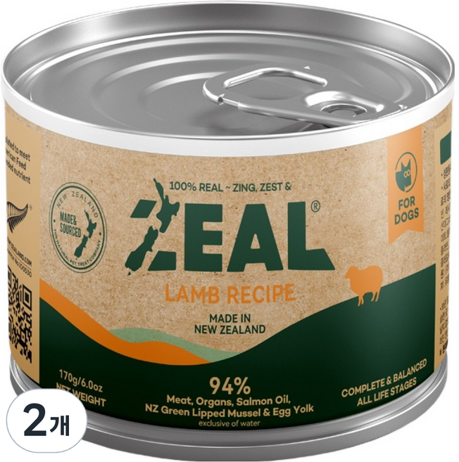 질 전연령 강아지 습식 주식캔, 170g, 2개, 양