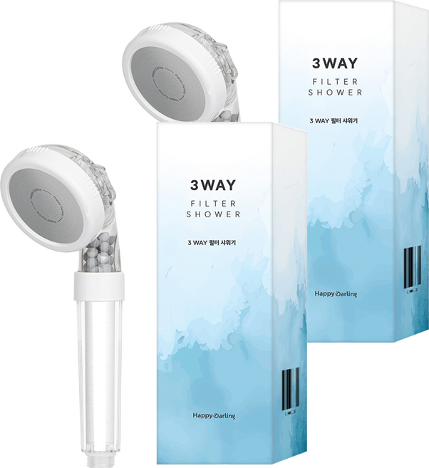 해피달링 3WAY 필터 샤워기, 2개, 혼합색상