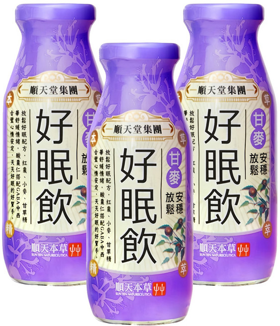 順天本草 好眠飲, 200ml, 3瓶