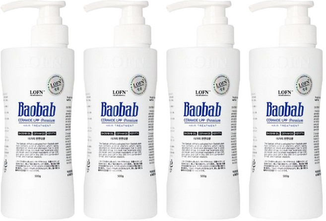 로픈 바오밥 세라마이드 LPP 프리미엄 헤어 트리트먼트, 500g, 4개