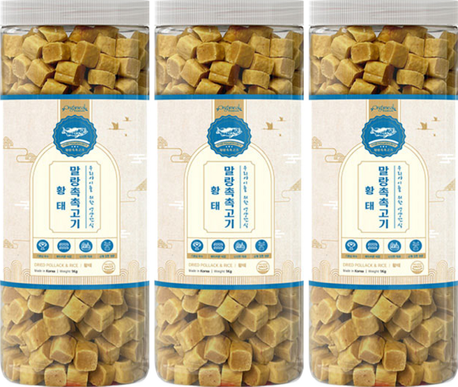 올가밀 강아지 말랑 촉촉 고기 트릿, 황태, 1kg, 3개