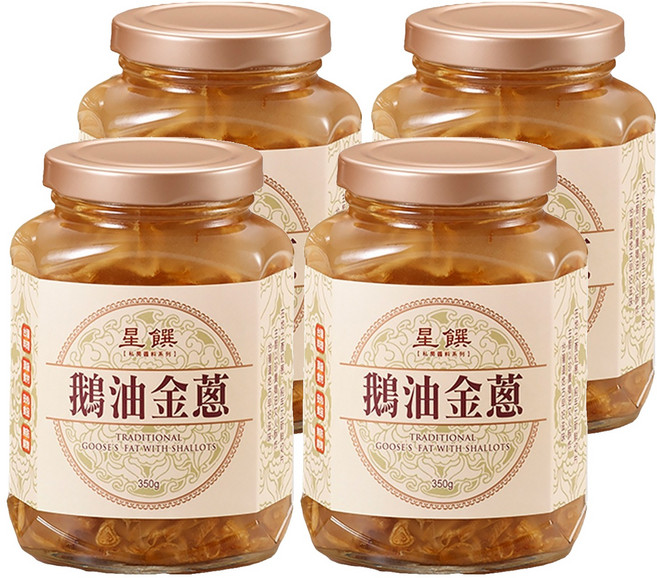 星饌 鵝油金蔥 台灣產, 350g, 4罐