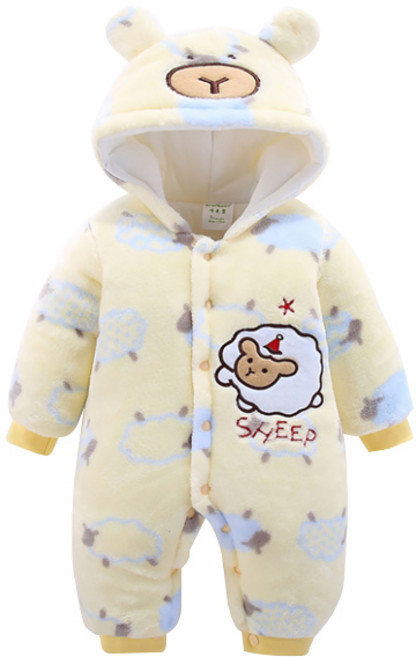 맘스케어 유아용 아기양 후드 우주복