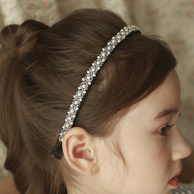 럭키밤비네 여아용 티니비딩 헤어밴드 아동 머리띠