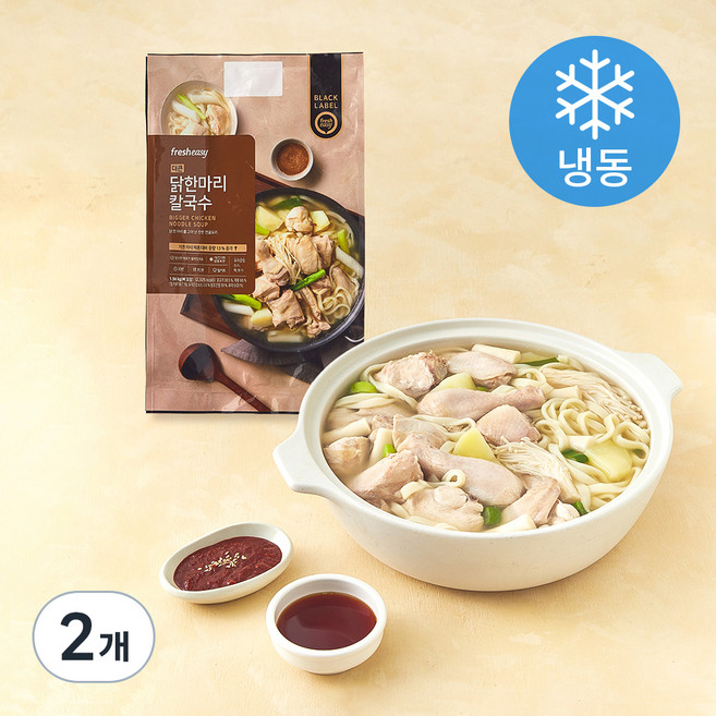 프레시지 더큰 닭 한마리 칼국수 밀키트 3인분 (냉동), 1.56kg, 2개