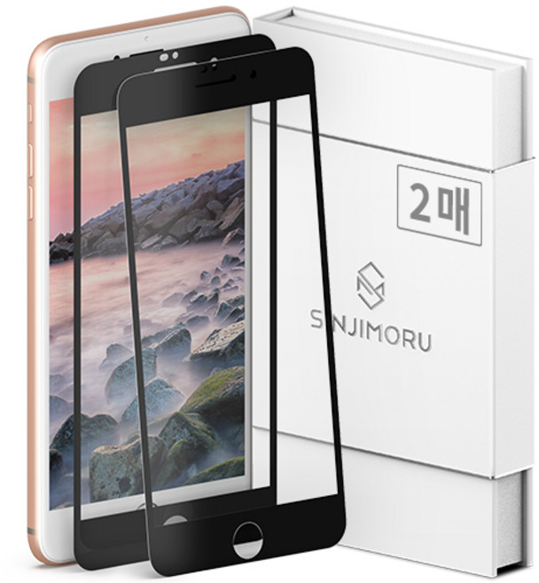 신지모루 풀커버 하이브리드 강화유리 휴대폰 액정보호필름 2매입, 1세트