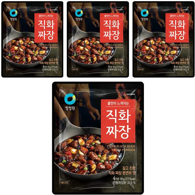 청정원 직화짜장 분말, 80g, 4개