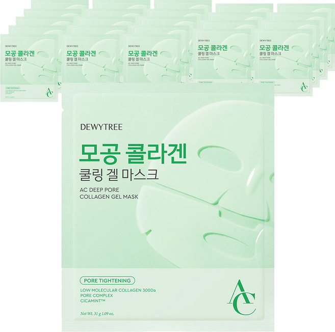 듀이트리 AC 딥 모공 콜라겐 겔 마스크팩, 4개입, 6개