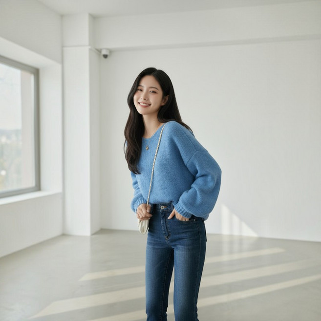 PEONIST 女款泡泡袖長袖針織衫