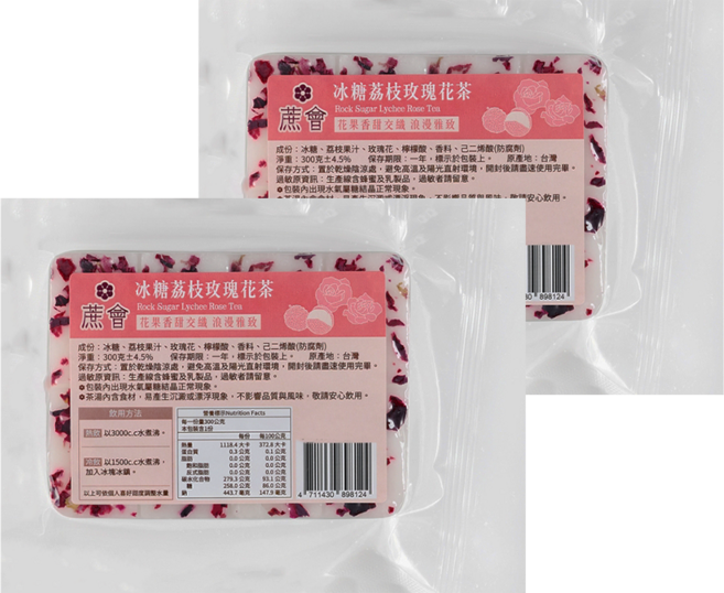 蔗會 冰糖荔枝玫瑰花茶, 300g, 2個, 1個裝