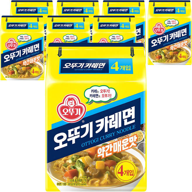 오뚜기 카레면 약간매운맛 130g, 32개