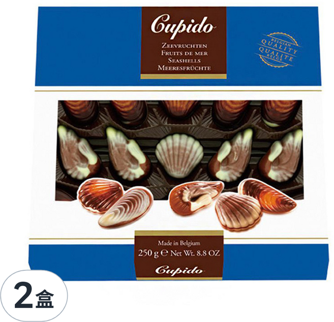 Cupido 貝殼榛果夾心巧克力, 250g, 2盒