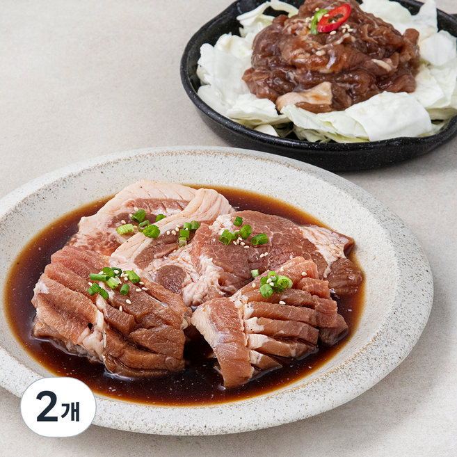 어제 버무린 신선한 칼집돼지왕구이와 불고기 한상, 2개, 900g