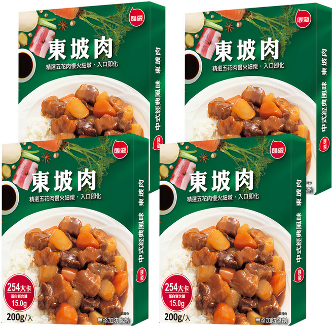 聯夏 東坡肉調理包, 200g, 4盒