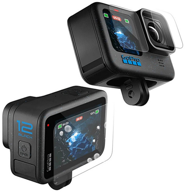 고프로12 강화유리 보호필름 세트 히어로 11 10 9 공용, 1세트