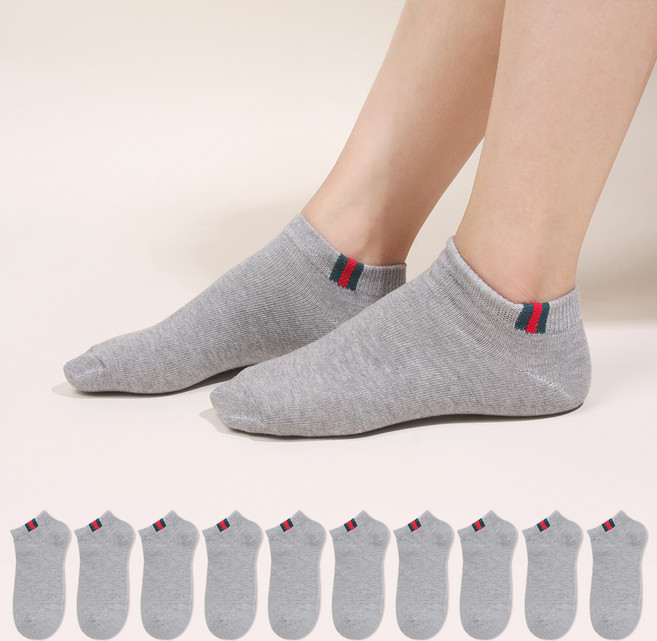 두발로 남성용 삼선 스니커즈 양말 10켤레