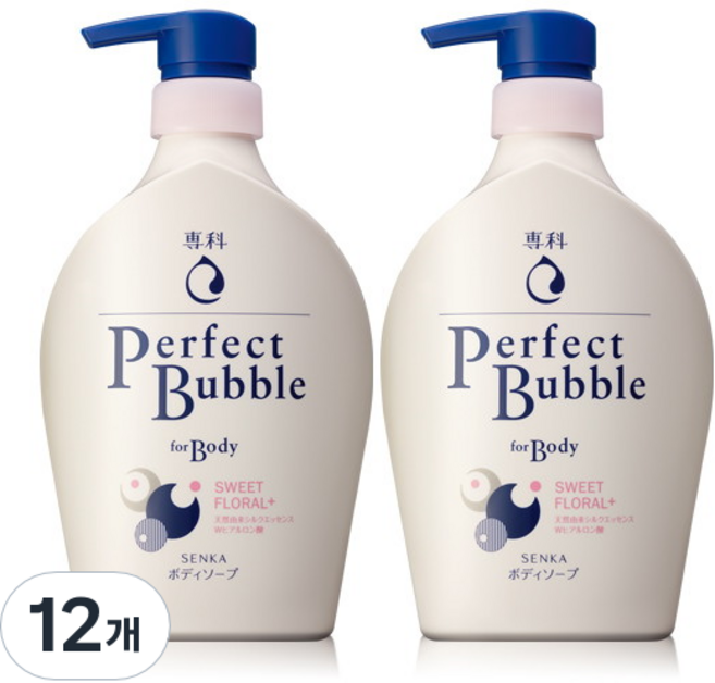 센카 퍼펙트 버블 포 바디 클렌저 스위트 플로럴, 500ml, 12개