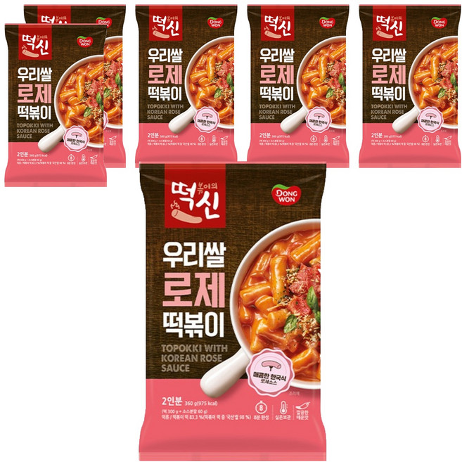 떡볶이의신 우리쌀 로제떡볶이 2인분, 360g, 6개