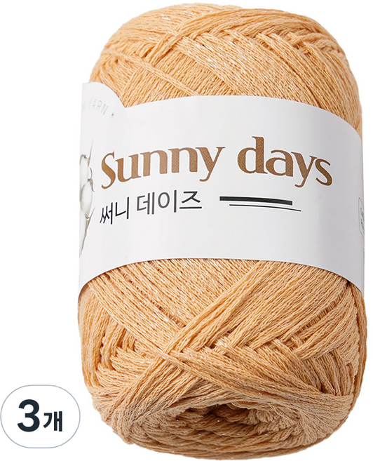 청송뜨개실 써니데이즈 뜨개실, 18 파스텔오렌지, 3개