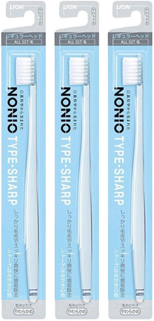 LION 獅王 NONIO 經典瞬潔牙刷 顏色隨機, 1入, 3支