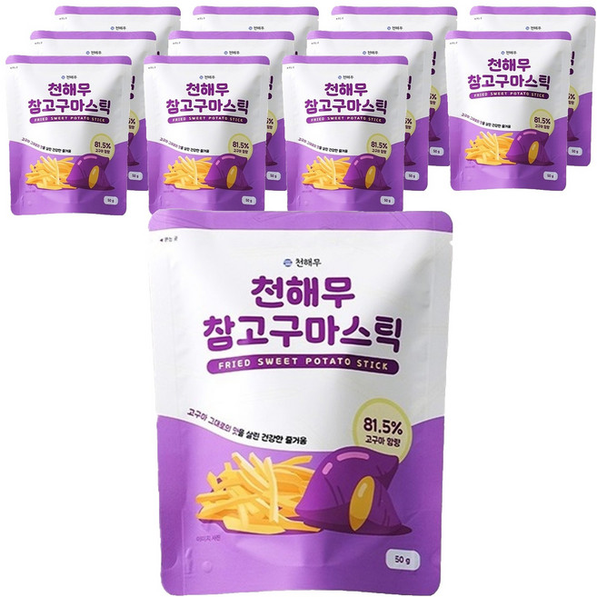 천해무 참 고구마 스틱, 50g, 12개