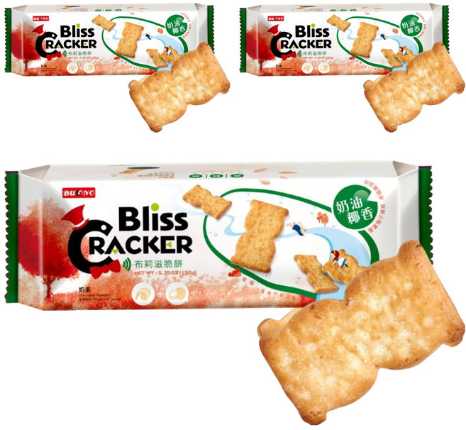 School of Cookie 台灣優格餅乾學院 Bliss布莉滋脆餅 奶油椰香, 3包, 136g