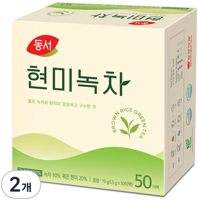 동서 현미녹차, 1.5g, 50개입, 2개